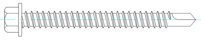 A2 stainless bi-metal hex screw 5.5 x 55