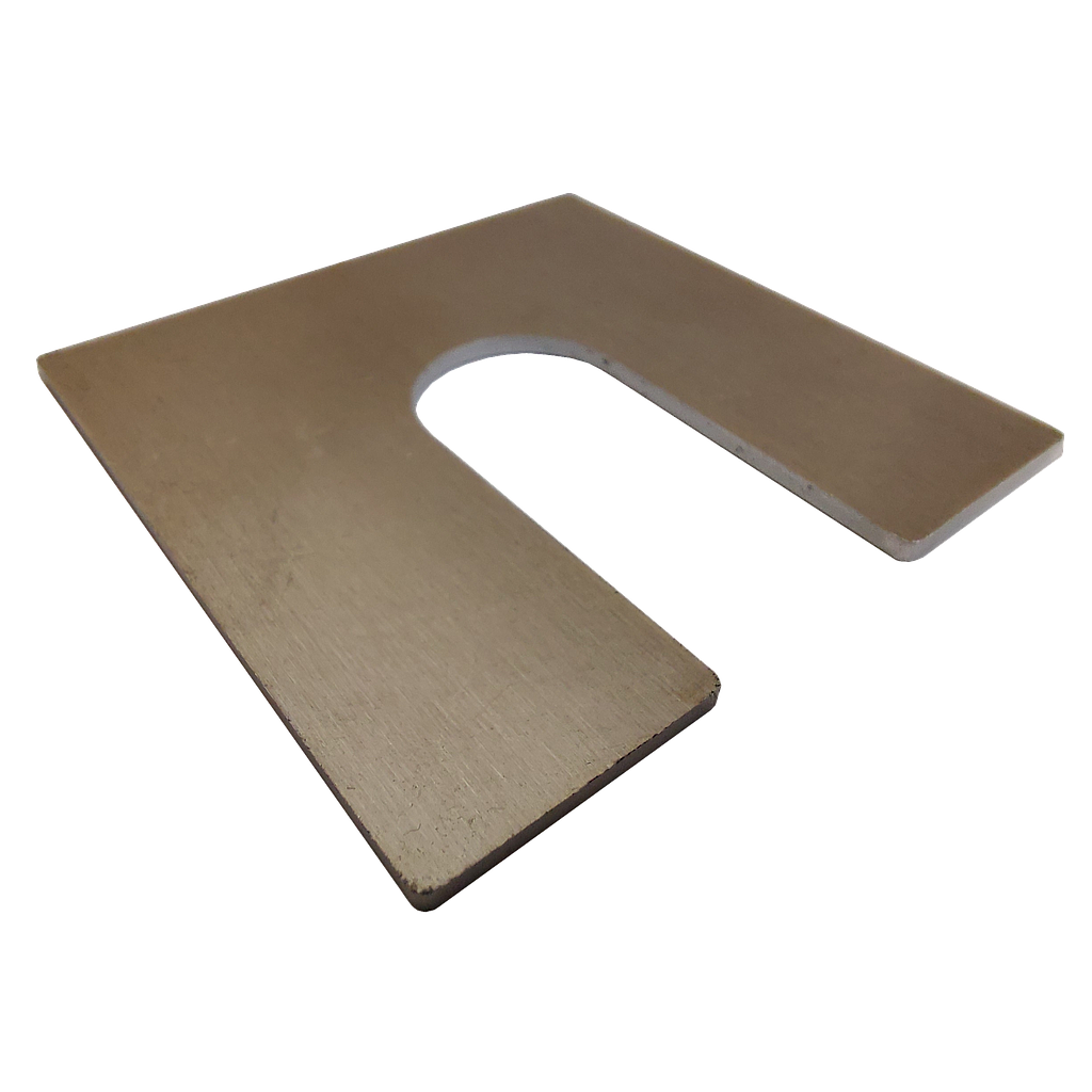 Aluminium horseshoe packer 50 x 50 x 1.0mm